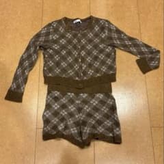 Erl チェック柄 カーディガンとショートパンツセット Lサイズのサムネイル