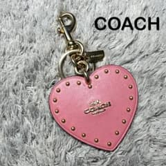 COACH コーチ キーホルダー キーリング ハート型 ピンク レザー - メルカリ