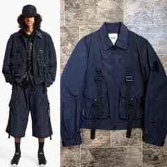新品同様】21ss Y-3スポーティシアサッカーブルゾン軽量ジャケット紺 