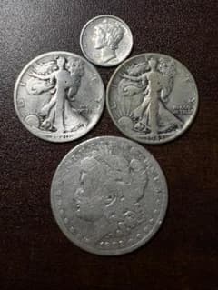 アメリカ ドル銀貨モルガン・ウォーキングリバティ・マーキュリー アメリカ ドル銀貨モルガン・ウォーキングリバティ・マーキュリー