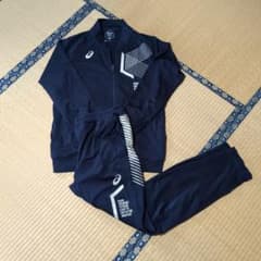 asics ジャージ上下セット ネイビー - メルカリ