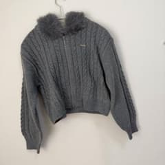 algy ケーブルニットファーフーディ28