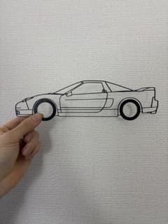 NSX NA2車のシルエット型デザインオブジェ　1:18サイズ