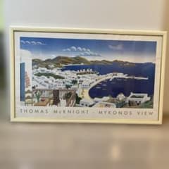 THOMAS McKNIGHT•MYKONOS VIEW フレーム入りポスター Vintage Thomas Mcknight • Mykonos View • Framed 1980s Poster