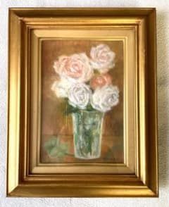 絵画　土田 次枝「白いバラ」　油絵　SMサイズ 絵画 土田 次枝「白いバラ」 油絵 SMサイズ - メルカリ