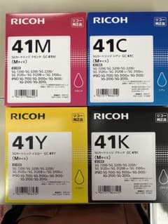 リコー　純正インク　41M 41Y 41C 41K ４色セットのサムネイル