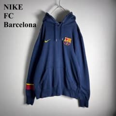 NIKE ナイキ FCバルセロナ スウェット パーカー ネイビー 刺繍 FCB