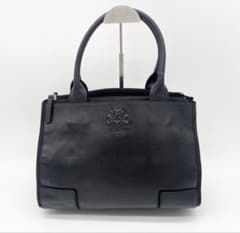 美品】トリーバーチ レザー トートバッグ エラ エンボス ブラック A4可