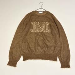 完売品✨Max Mara 白タグ Mロゴ モヘアウールニット キャメルブラウン