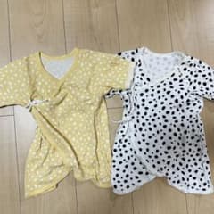 【西松屋】新生児コンビ肌着　50-60cm 綿100% アニマル柄 2点セットのサムネイル