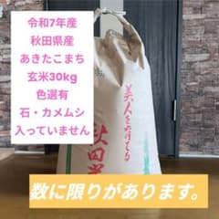 秋田県産あきたこまち 玄米30kg 令和7年産 出荷した米は総て1等米 色