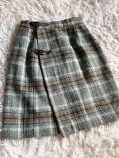 チェック柄 ラップミニスカート ベルト付きのサムネイル
