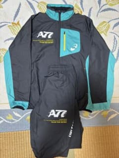 上下セット アシックス ウインドブレーカー Mサイズ ターコイズ A77