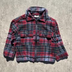 branshes ブランシェス チェック ジップジャケット 100cm レッド系 - 5