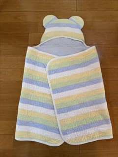 パシーマ　クマ耳付き　おくるみ　湯上がりタオルのサムネイル