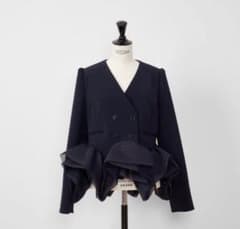 ジャケット・アウター heve Prima Peplum JK navy 38 HEVE Prima Peplum JK ネイビー 36 - メルカリ