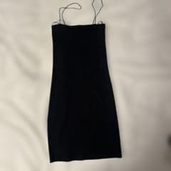 ZARA シンプル ブラック ミニワンピース ノースリーブのサムネイル