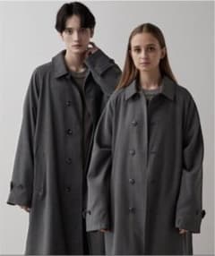 【CLEL】 TR ルーズ ステンカラーコート チャコールグレーのサムネイル