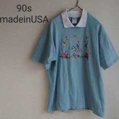 90s 襟付き　Tシャツ　アメリカ製　レアのサムネイル