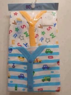 夏物肌着 ロンパース ８０ 男の子 ２枚組のサムネイル