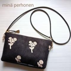 ミナペルホネン スマホゆったりポシェット ボヌール ブラック ネイビー