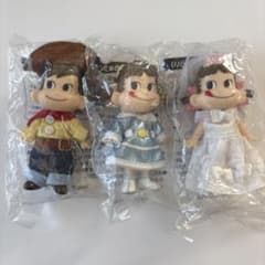 【未開封】不二家 ペコちゃん ポコちゃん？ 人形3体セット レトロ コレクションのサムネイル