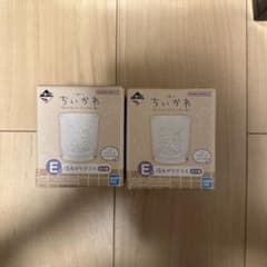 [신품 미사용] 치이카와 이치 반 쿠지 E 상 온천 유리 2 점 세트