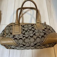 COACH シグネチャー ハンドバッグ ブラウンのサムネイル