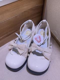 lolita 厚底パンプス リボン ホワイトのサムネイル
