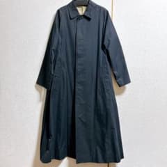 AURALEE オーラリー コットンシルクロングステンカラーコート ネイビー
