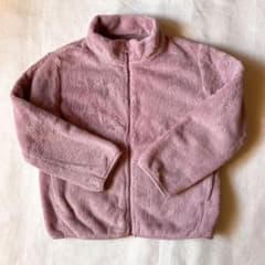 無印 着る毛布 ボア ジャケット 暖かい 120 ふわふわ くすみピンクのサムネイル