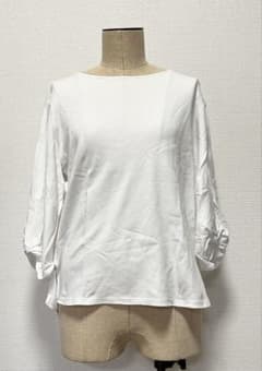 any FAM ホワイト 五分袖 シャツ コットン