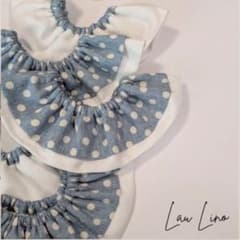 ハンドメイド　ベビースタイ　ドット　ダブルガーゼのサムネイル