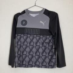 プーマ 長袖Tシャツ グレー ブラック 総柄 スポーツウェア140サイズ#しゅんのサムネイル