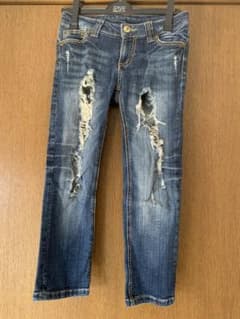 ダメージ加工 デニムパンツ インディゴブルーのサムネイル