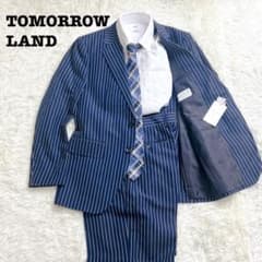未使用✨ トゥモローランド DORMEUIL スーツ 48 ネイビー ストライプ 