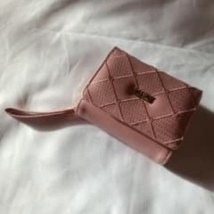 キルティング 三つ折り財布 ピンクのサムネイル