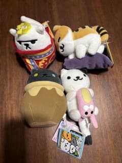 고양이 가방 가방에 붙일 수있는 큰 봉제 인형 4 체 세트