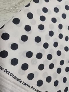 SALE USA fabric ロラライハリス　Jumbo Dot 白に黒