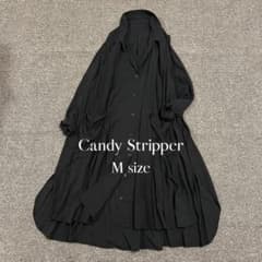 CandyStripper シャツワンピース M ブラック レーヨン とろみのサムネイル