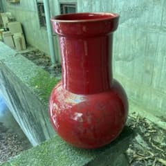 ⓵ 真紅の花柄 陶器 イタリア製 13✖︎31 1990年代 (287) - メルカリ