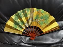 扇子 29cm 金 銀 松 片面違い 舞扇子 舞踊 大衆演劇 着物 和装 小物