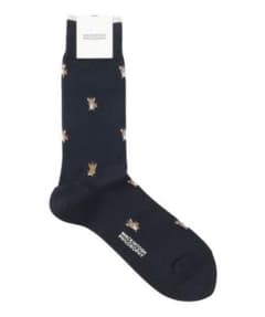 【新品タグ付き】MACKINTOSH PHILOSOPHY 犬柄靴下ネイビーのサムネイル