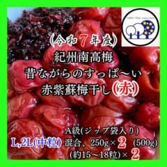 177R7年紀州南高梅赤紫蘇梅干し(赤)L、2L250g×2(500g)＋赤紫蘇 - メルカリ