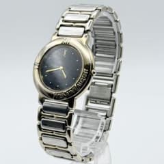 ✨新品電池・稼働✨サンローラン 腕時計 クォーツ ラウンド コンビ