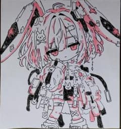 手描きイラスト 色紙 アナログイラスト 女 機械 - メルカリ