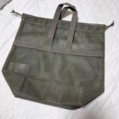 無印良品 メッシュ 持ち手付き巾着 カーキのサムネイル