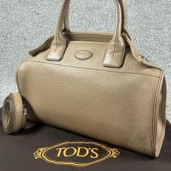 極美品 トッズ ジレリ 2way ハンドバッグ ショルダーバッグ シボ革 ロゴ 極美品 トッズ ジレリ 2way ハンドバッグ ショルダーバッグ シボ革