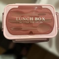 ピンク ランチボックス 3仕切り付きのサムネイル