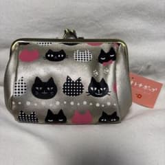 猫柄 がま口ポーチ ゴールドのサムネイル